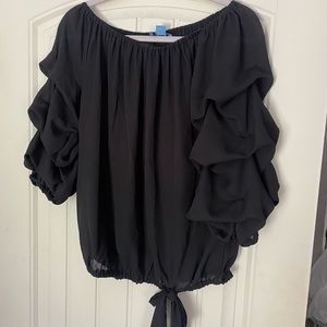 Off the shoulder black blouse